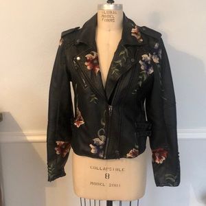 BlankNYC embroidered faux leather jacket